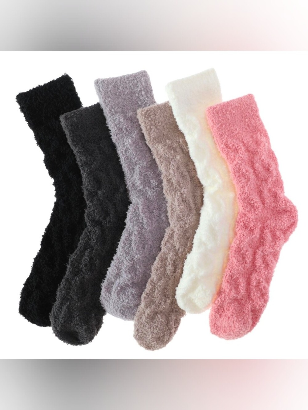 6 Pair Womens Fluffy Fuzzy Socks,Winter Cozy Soft Warm Socks,Gifts for Womens - Picture 1 of 2